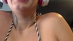 Sweaty blonde at the gym shows wet pussy on Copacabana beach