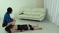 Japanese Femdom Yuen Dominates with Facesitting and Edging Handjob