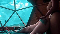 Lesbians Fuck in Costumes at Glamping to Music