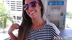 Wicked cutie looks gratified after receiving facials