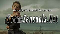 This is a scene where a slut deepthroats a shemale