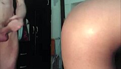 stunning ebony tranny deepthroating her lover in homemade black action