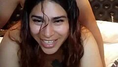 Ex with tattoo masturbates intensely!