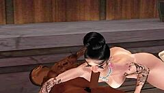 IMVUでメルクシルのビッグブラックコックを吸ってる、すごくデカくてほとんど入らない