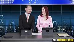 Hot Milfs Get Freeused During News Broadcast