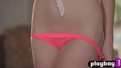 Hot lingerie puts her perfect boobs in the first plan