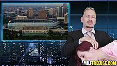 Hot Milfs Get Freeused During News Broadcast