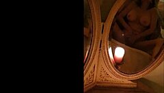milf masturbates solo in vintage mirrors