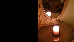 milf masturbates solo in vintage mirrors