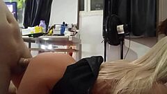 stepson catches stepdaughter masturbating and punishes her with sex toy