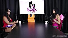 Tata and Tiffany Rocha in Sheer Red Swing Compilation with Lesbian Bisexual Group Action