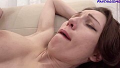 i ripped petite milf helena's pantyhose and fucked her tight pussy