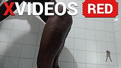 Real amateur sexy black legs shower butt naked with long beautiful legs.
