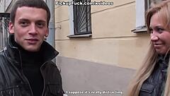 blonde sucks in porch reality public pickup outdoor amateurs!