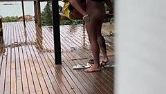 Shameless Young 18+ Latina Wife Intensely Fucked on Porch by Husband