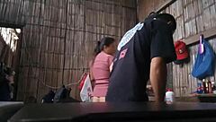 The flirty nurse teases her client at work and takes him home for real homemade sex. They go missionary in the bedroom