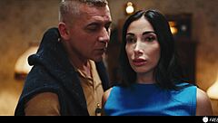 French Brunette's Huge Boobs Nipples Sucked While Frozen