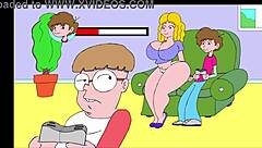 relaxing on the couch with some comic flashing moments