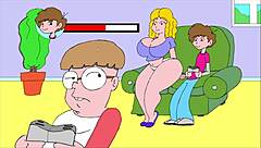 relaxing on the couch with some comic flashing moments