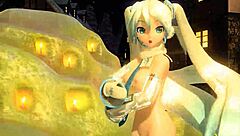 Hatsune Miku Snowman Project Diva Nude Mod Full Nude with Big Tits
