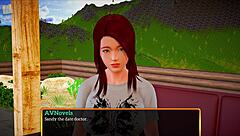 redhead teen with big tits and ass plays family game at home