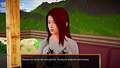 redhead teen with big tits and ass plays family game at home