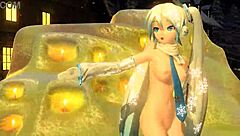 Hatsune Miku Snowman Project Diva Nude Mod Full Nude with Big Tits