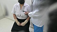 Doctor fucks patient in hospital clinic, misusing authority.