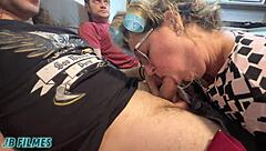 My friends fucked my grandmother's wet pussy in cowgirl.