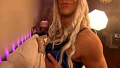 Slutty anal bbc riding with sissy hole gaping and gemstone butt plugs.