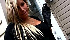 my sexy girlfriend teases while smoking in lingerie outdoors