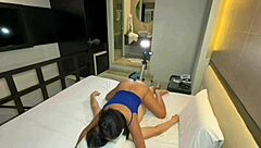 latina teen gets fucked by brazilian while husband cuckold films in lingerie