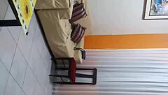 Sexy and sweet transsexual in lingerie outdoors.