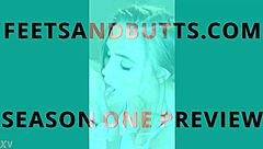 teen worships sexy feet and toes, licking and sucking on butts in fetish scene