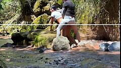 amateur couple films river encounter