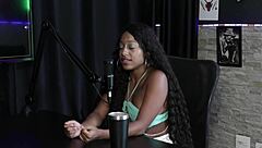 Vicky's wild menage in sheer red lingerie left her craving more 😍