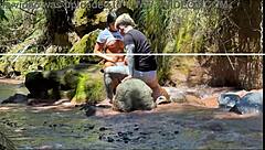amateur couple films river encounter