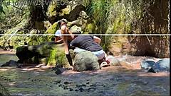 amateur couple films river encounter