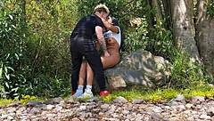 amateur couple films river encounter