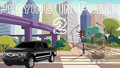 オードリナが後部座席でBBCディープフェラ！野外でガチ中出しPOV