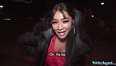 Public agent sexy asian with fantastic tits and ass seduced by his rizz