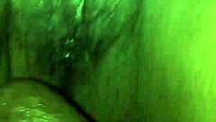 ebony babe plays with wet pussy using vibrator and huge black cock toy.