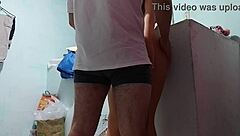 the fat latina stepmom shows off her curvy body and big ass when dad is away