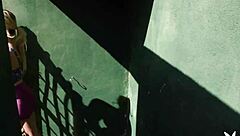 FLEXIBLE TEEN BLONDIE MEG CYRIA DOES NAKED WORKOUT AT TENNIS FIELD!!