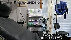 Channy Crossfire zuigt intens lul voordat haar kut wordt volgespoten met sperma backstage.