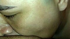 Nice eye contact while eating my wife's pussy before missionary fuck.