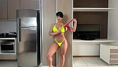 oh man i cant believe how hot yanne moura looks tryin on these bikinis, she's so fit and curvy like a brazilian goddess... wait, did i say that right?