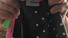 Exhibitionist flashing ass under skirt on balcony