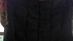 Exhibitionist flashing ass under skirt on balcony