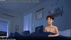 Hot stepmom gets caught sucking something under the table in summertime saga game.